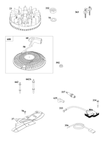 Flywheel, Ignition, And Starter Group Diagram and Parts List for 100802-0222-H5 100000 - 19Z999 Briggs and Stratton Engine